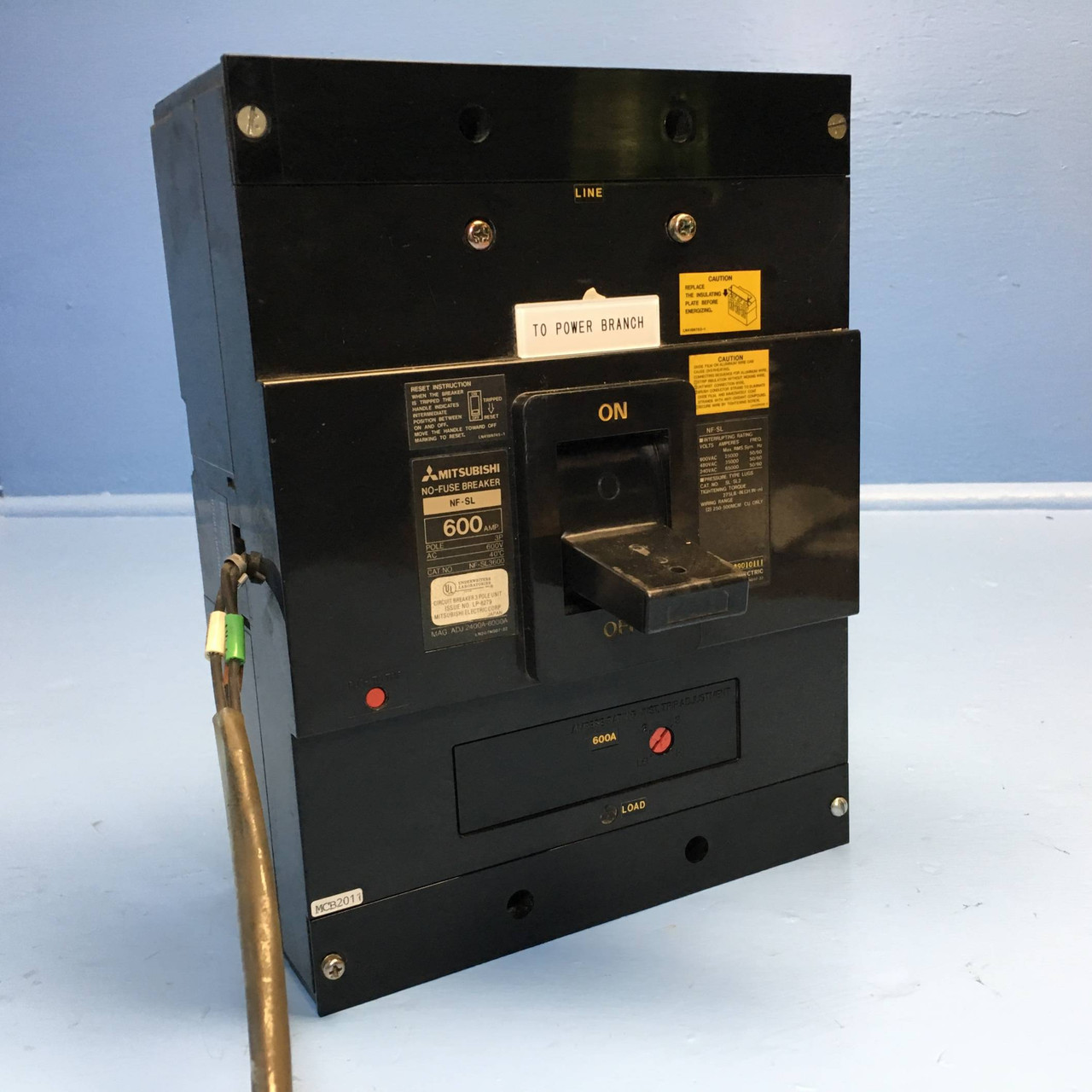 Image of Mitsubishi NF-SL3600 600A Circuit Breaker w/ Aux 600V 3P NF-SL NFSL3600 600 Amp