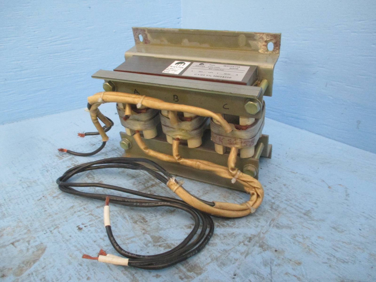 Trafotek 3KU114/114 18/33 Amp 3PH AC Line Reactor 501 uH Num 8095B C1/25 25A (DW0489-1)