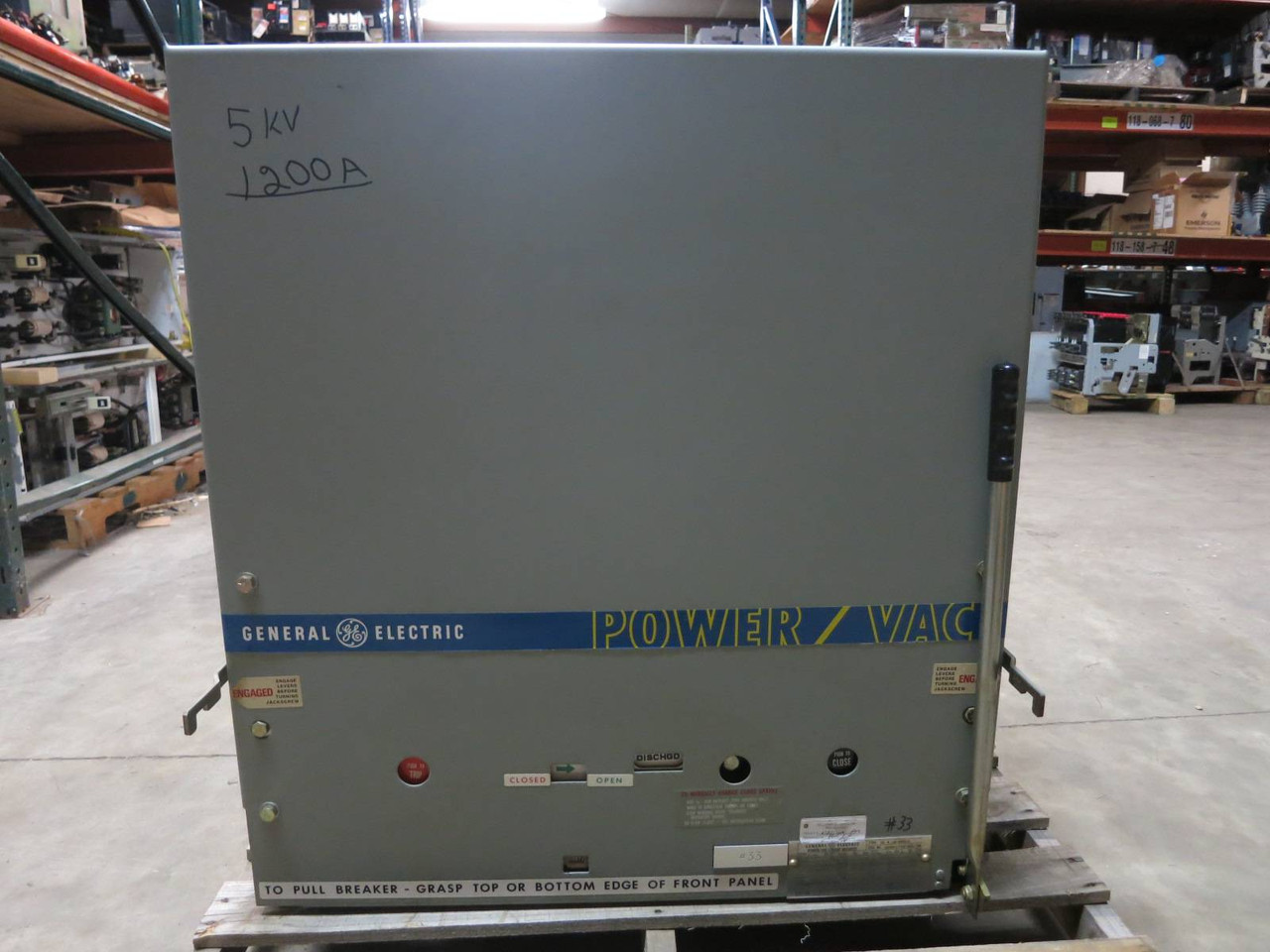 GE Power/Vac 1200A VB 4.16-250-1 5 kV Vacuum Breaker General Electric PowerVac (GA0010-10)