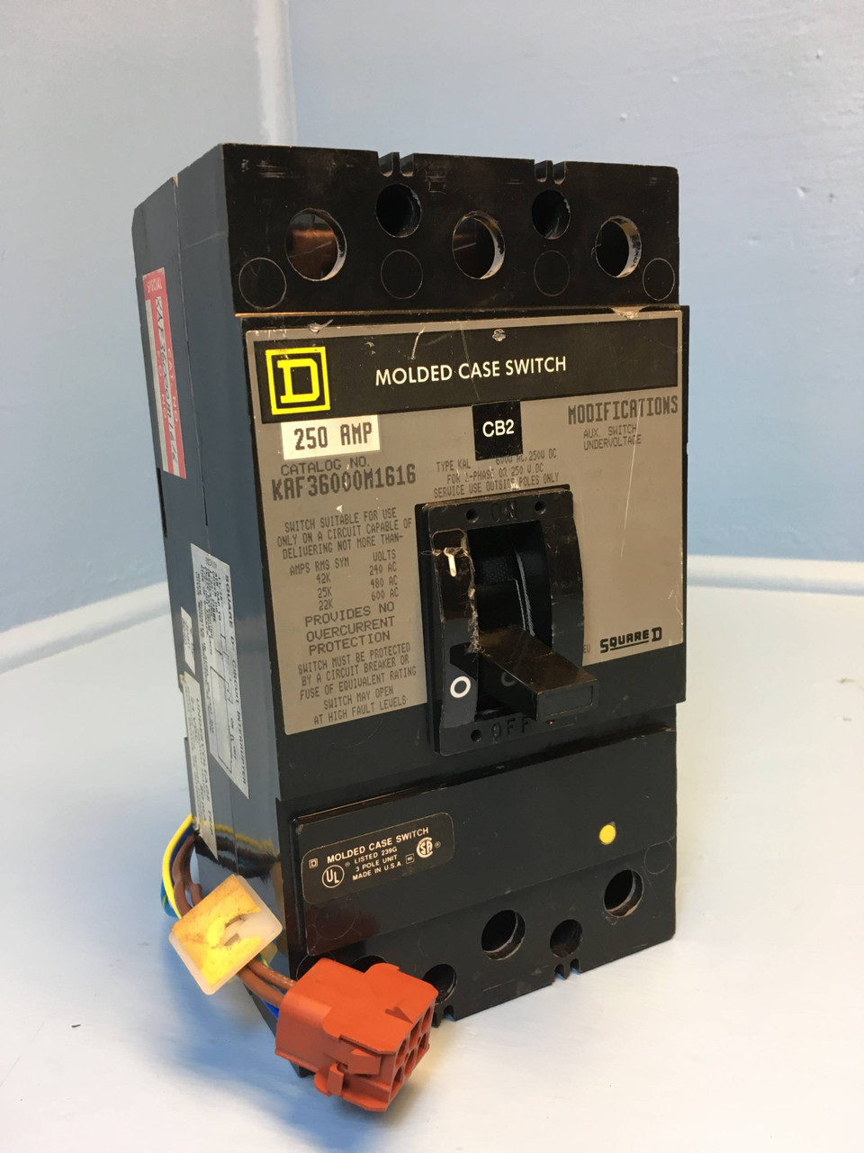 Image of Square D KAF36000M1616 400A Molded Case Switch w/ Aux & UV Trip 600V 3P 400 Amp