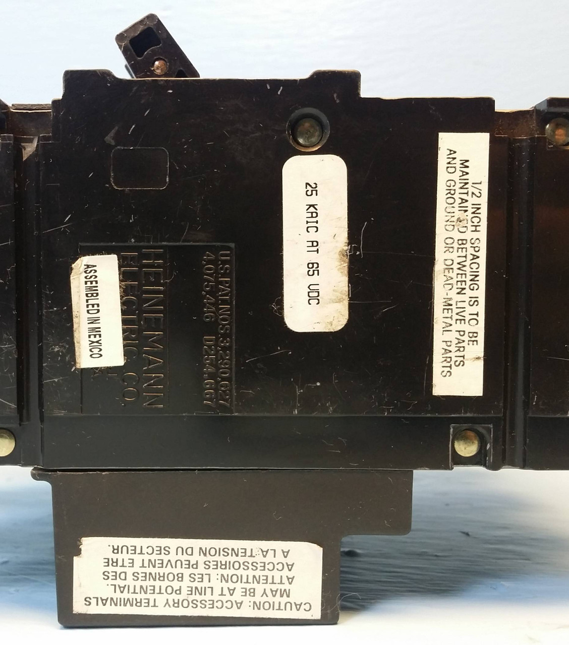 Eaton Heinemann GJ1P-Z8-6 500A Circuit Breaker 65V 3P GJ1P-H99-M-A-DU 500 Amp (EM2523-10)