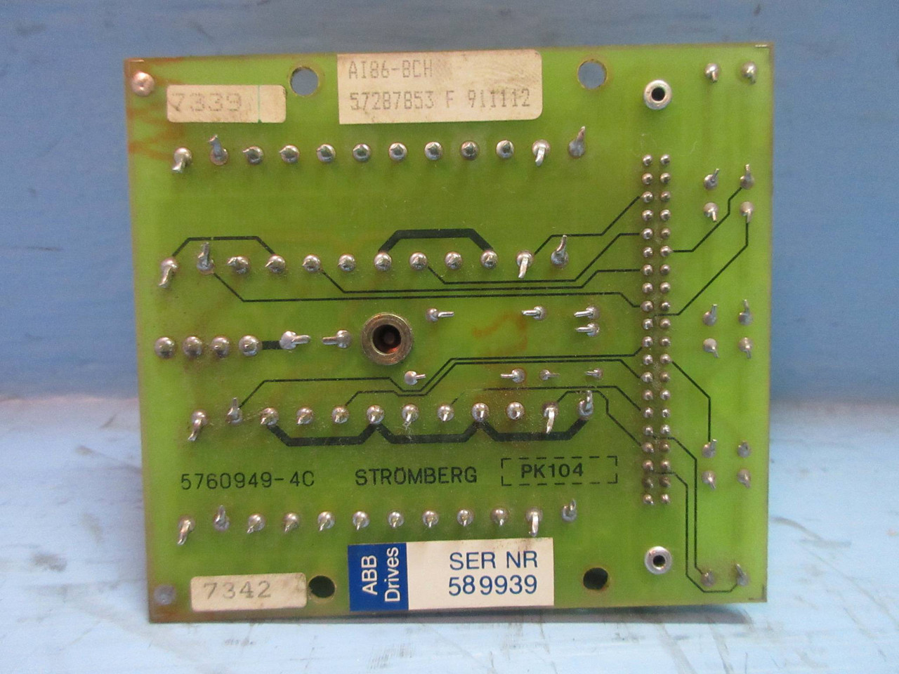 Stromberg 5760949-4C Terminal Block Board ABB AI86-BCH PLC Card (TK3278-1)