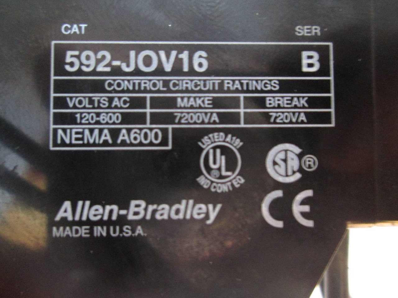 AB 592-TPD300 Ser A Overload Relay 304A 300/5 /w 592-JOV16 Allen Bradley Starter (EBI0012-2)