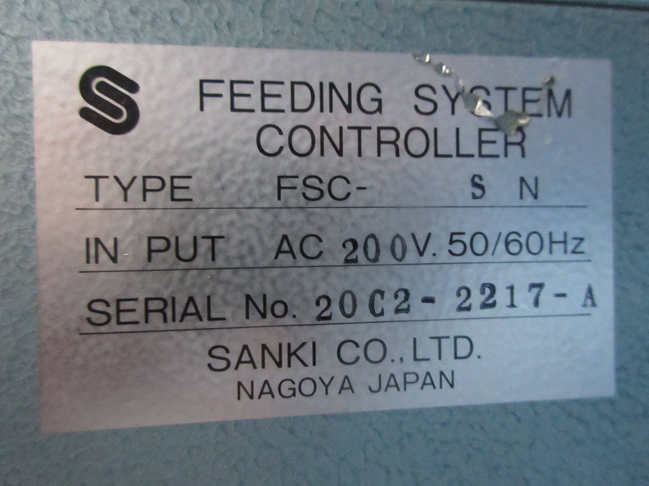 Sanki FSC-SN Feeding System Controller 200V PLC Board Modules and Chassis (TK3435-3)