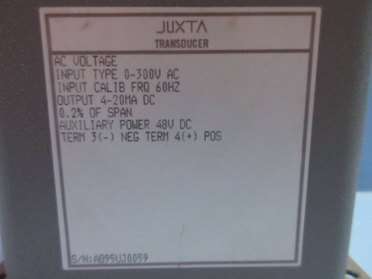 Yokogawa 248922-360-AHD-4 Juxta AC Power Series AC Voltage Transducer 0-300V (TK3464-3)