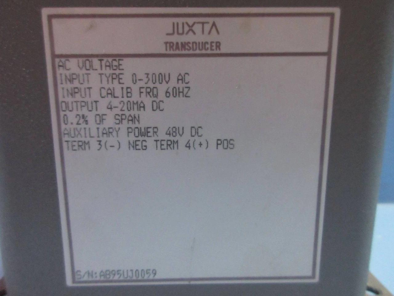Yokogawa 248922-360-AHD-4 Juxta AC Power Series AC Voltage Transducer 0-300V (TK3464-3)