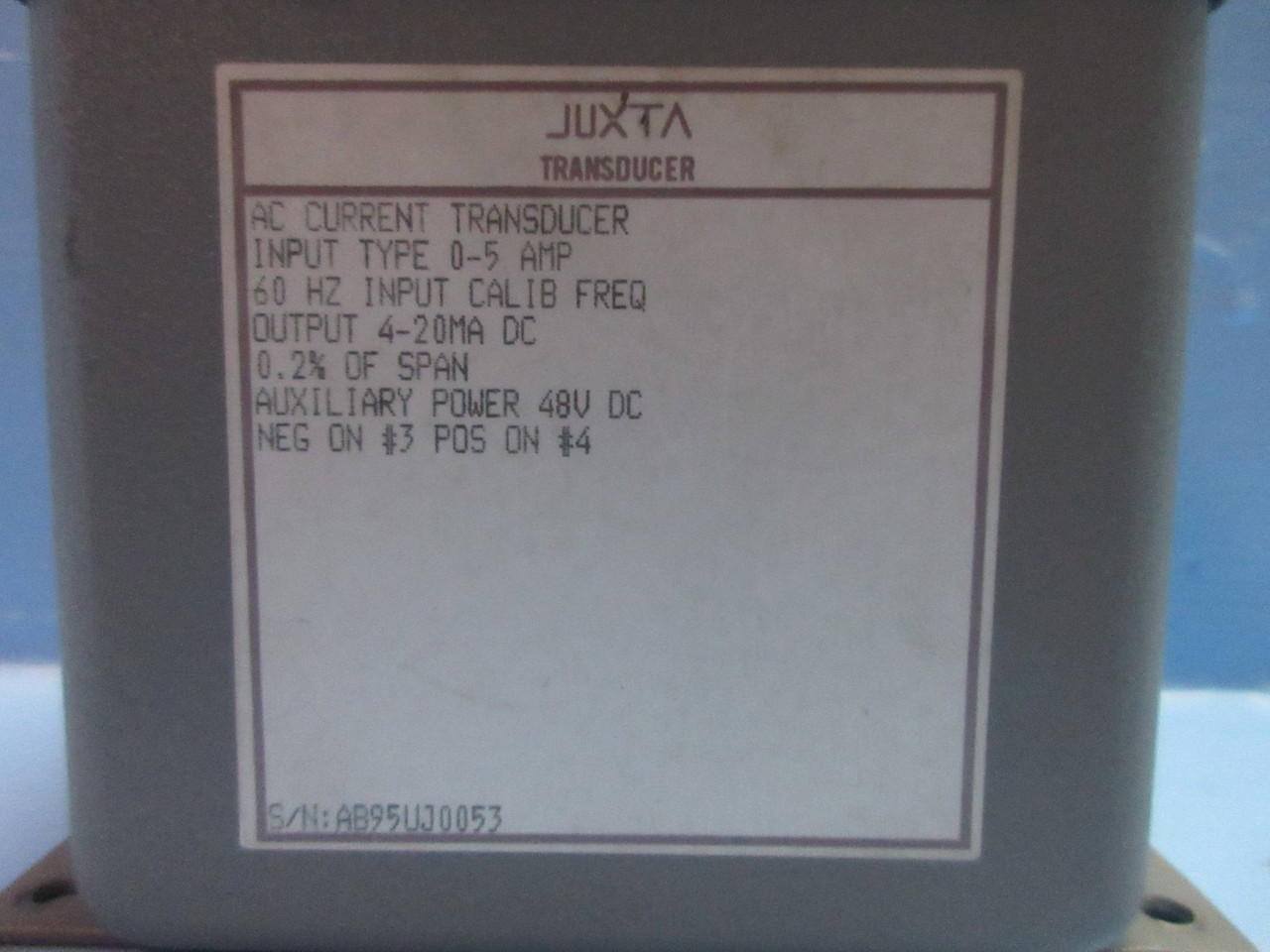 Yokogawa 248921-380-AHD-4 Juxta AC Power Series AC Current Transducer (TK3463-5)