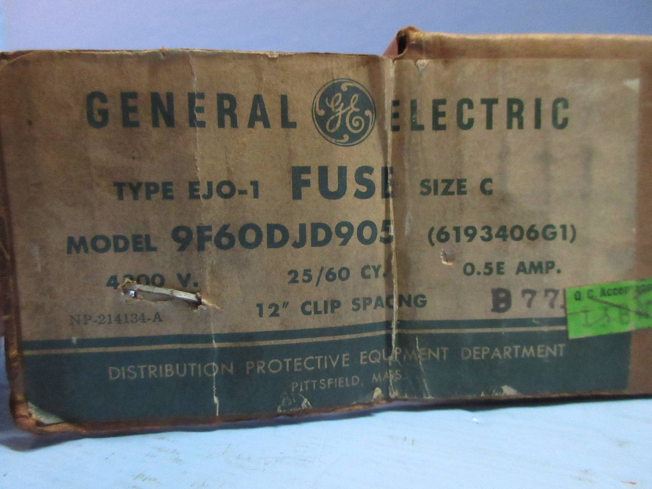 NEW GE 9F60DJD905 Type EJO-1 Fuse 0.5E Amp 4800V Size C General Electric NIB (TK3554-3)