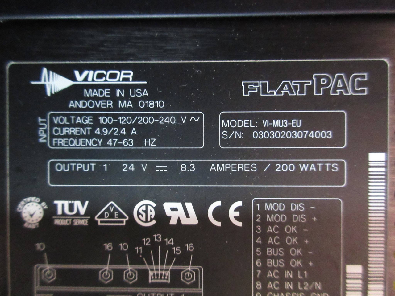 MSA Ultima Plus 10018901 Power Supply Module 24-VDC 6 Amps (TK3562-1)