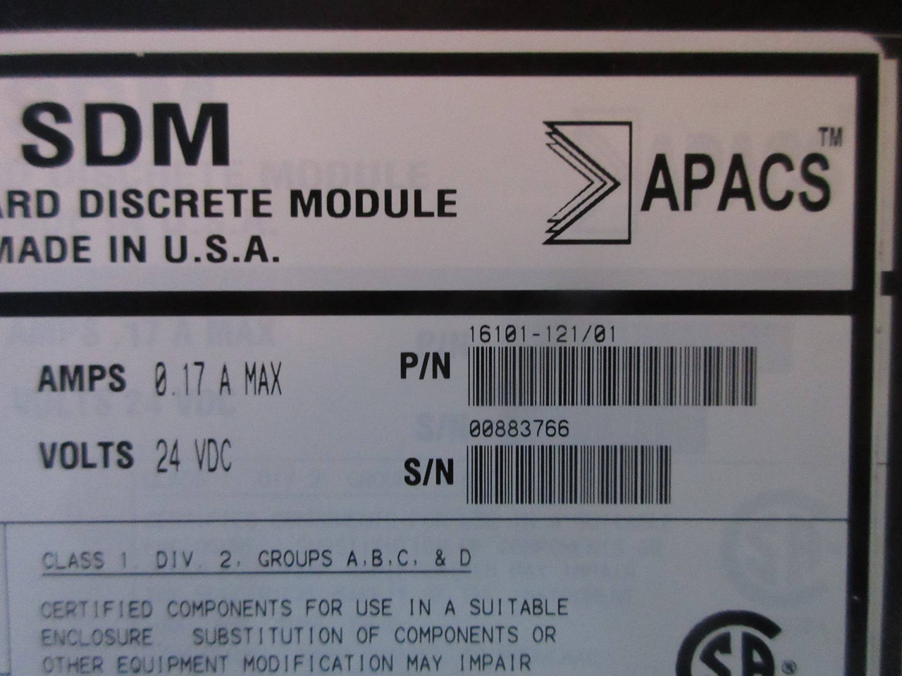 Moore 39SDM024DCCAN 16101-121/01 APACS SDM Standard Discrete Module Siemens 3.01 (TK3588-1)