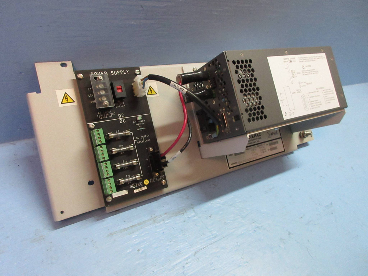 Moore 39PSR4ANBN Powerac APACS Power Supply Rack 16114-155/1 24-VDC 16199-1-1 (TK3598-2)