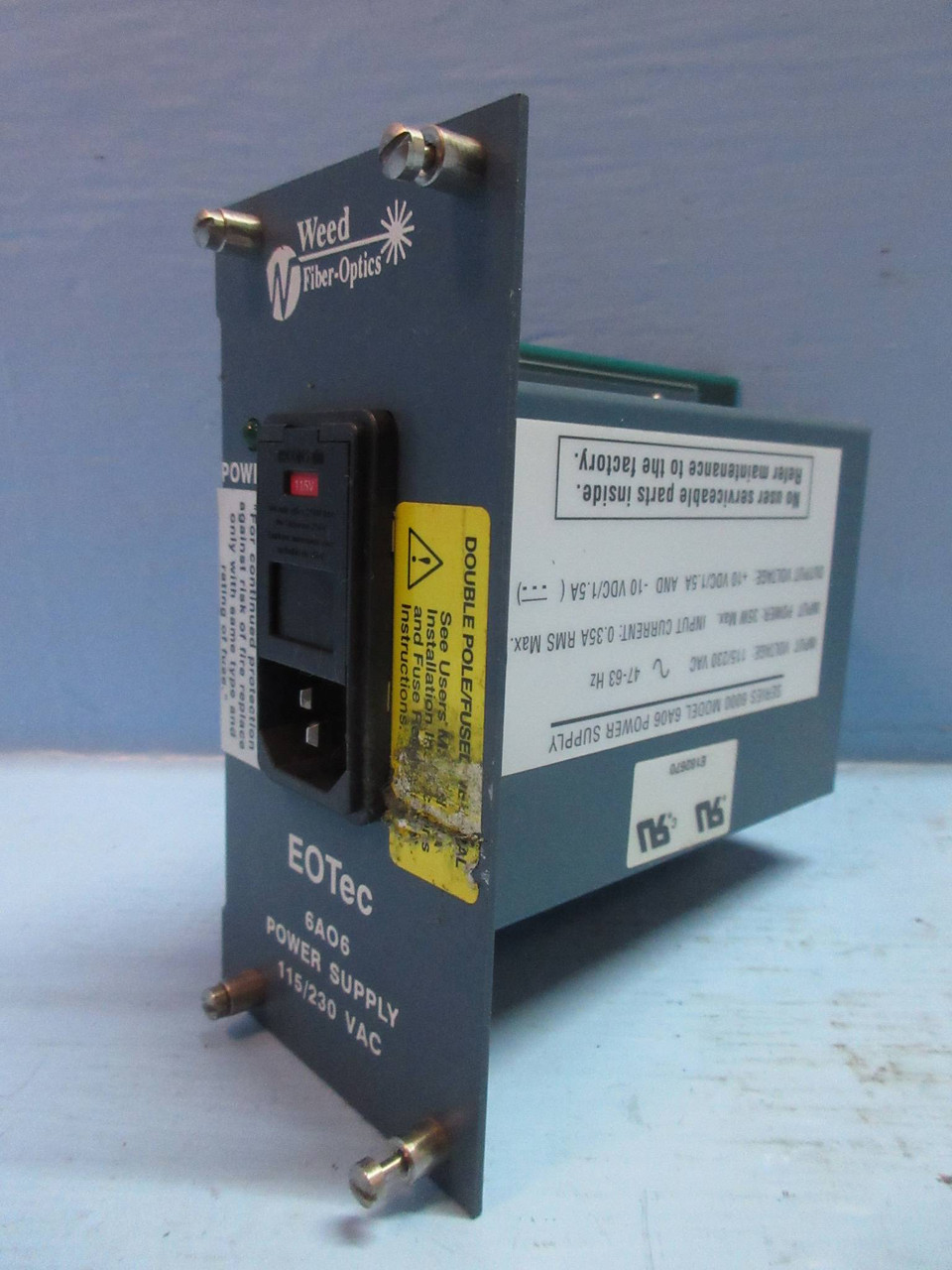 Weed Fiber-Optics 6A06 Series EOTec Power Supply Module 115/230V PLC 170129 (TK3603-1)