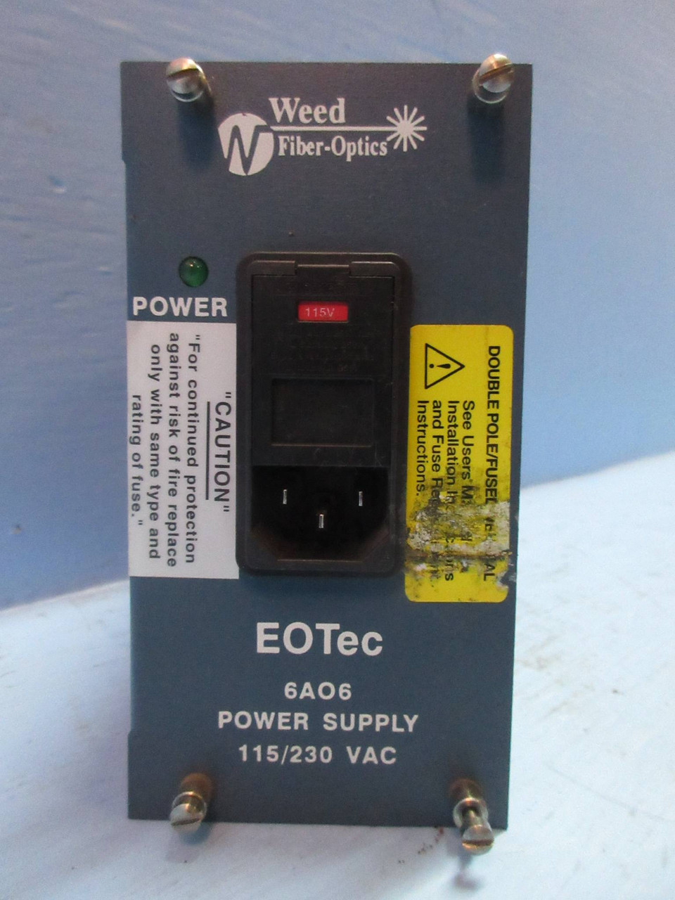 Weed Fiber-Optics 6A06 Series EOTec Power Supply Module 115/230V PLC 170129 (TK3603-1)