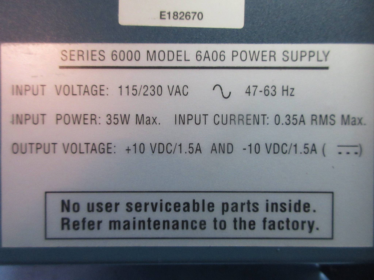 Weed Fiber-Optics 6A06 Series EOTec Power Supply Module 115/230V PLC 170129 (TK3603-1)