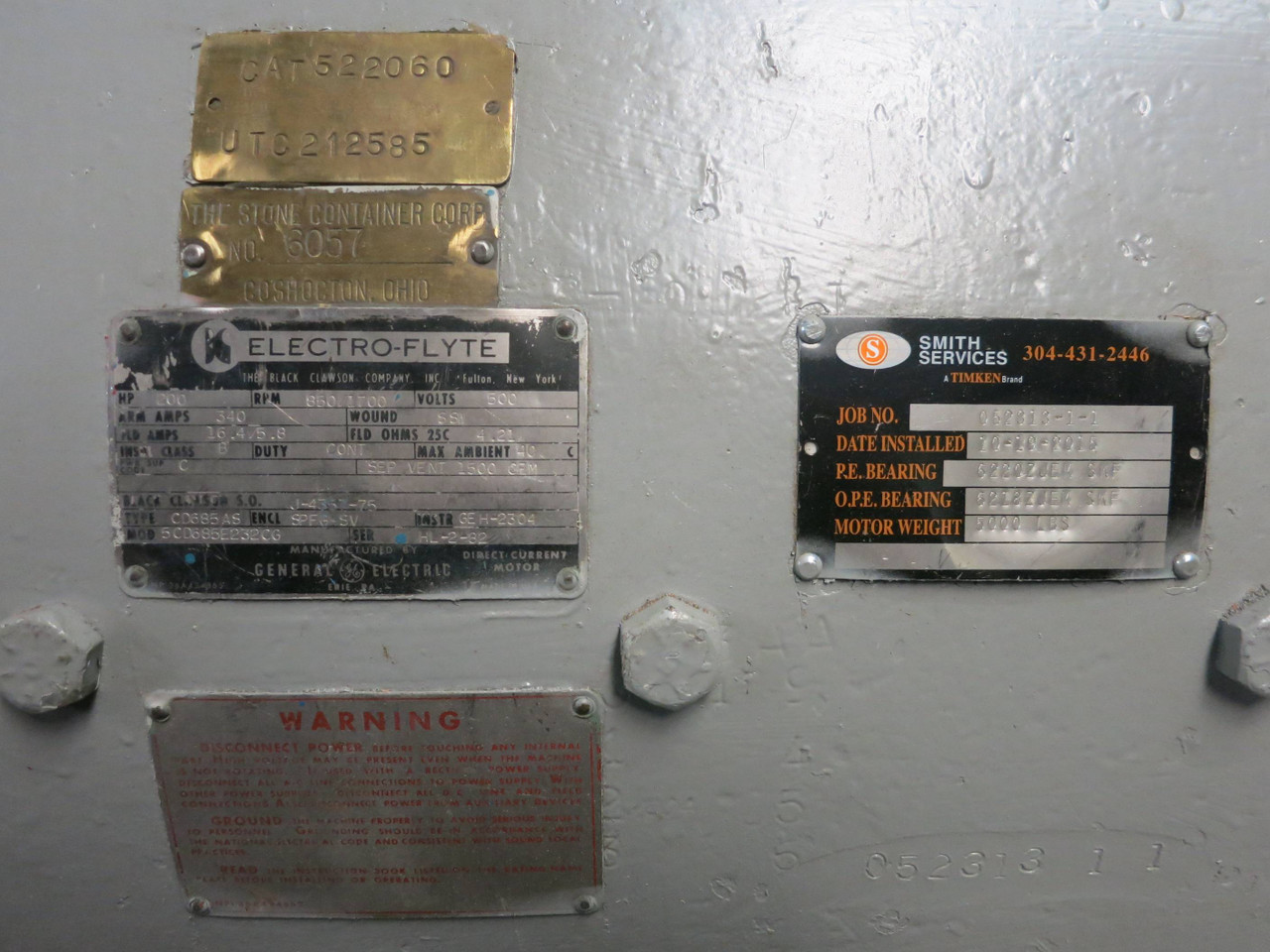 REBUILT Electro-Flyte CD685AS 200 HP 500 V 850/1700 RPM Insul B SSW DC Motor GE (PM2810-1)