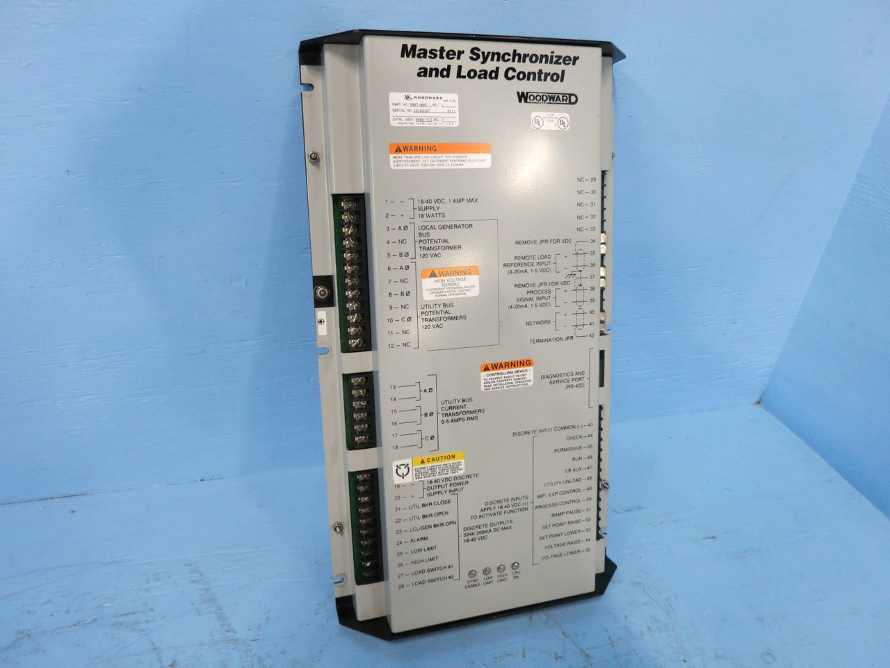 Woodward 9907-005 Rev. L Master Synchronizer and Load Control Relay PLC 9907005 (DW0603-1)