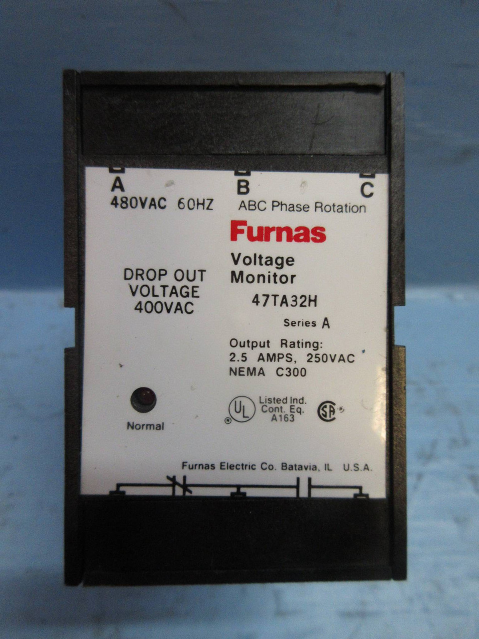 Furnas 47TA32H Voltage Monitor Drop Out Voltage 400 Vac Series A (TK3723-2)