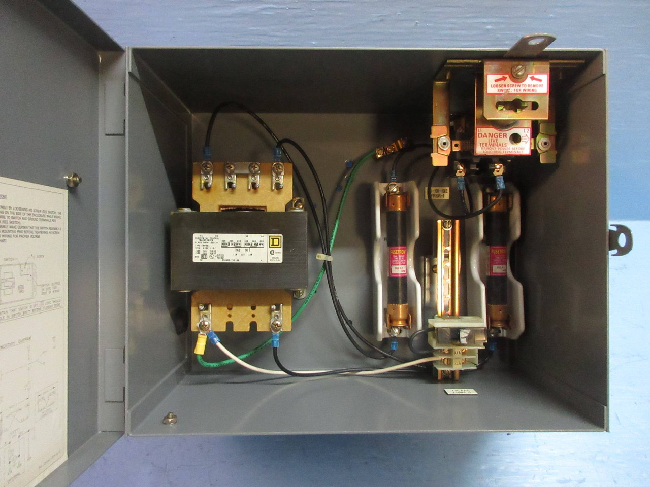 Square D SK5271J Form F30 Class 9070 Transformer Disconnect Switch 500 VA 60 Hz (TK3726-1)