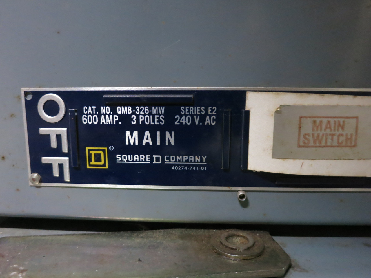 Square D QMB326MW 600A 240V QMB Main Fusible Panelboard Switch 600 Amp QMB326-MW (EBI4635-5)