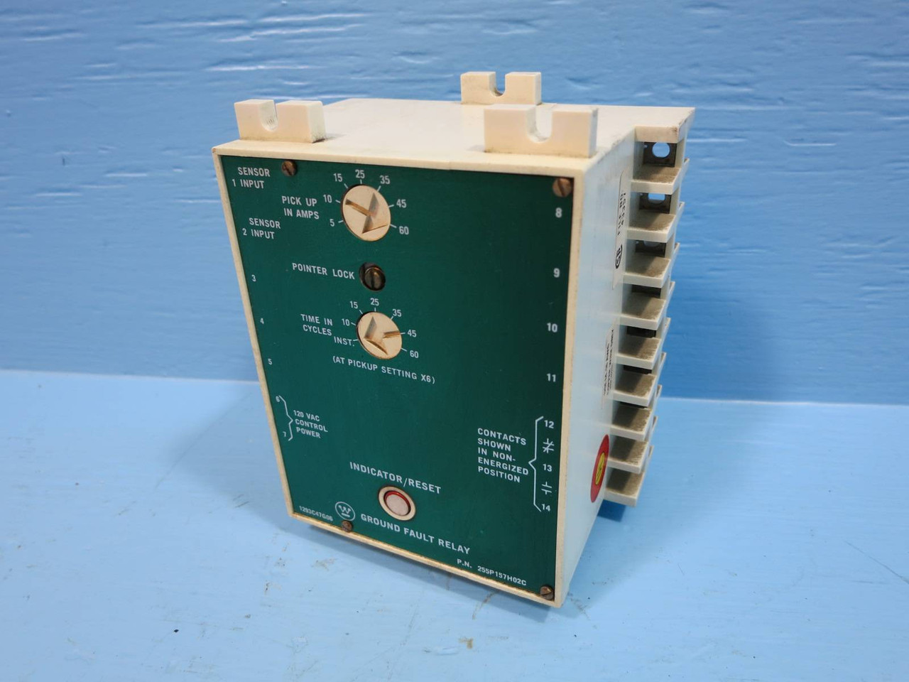Westinghouse 1293C47G06 Ground Fault Relay Indicator Sensor 120V 125 255P157H02C (DW0668-15)