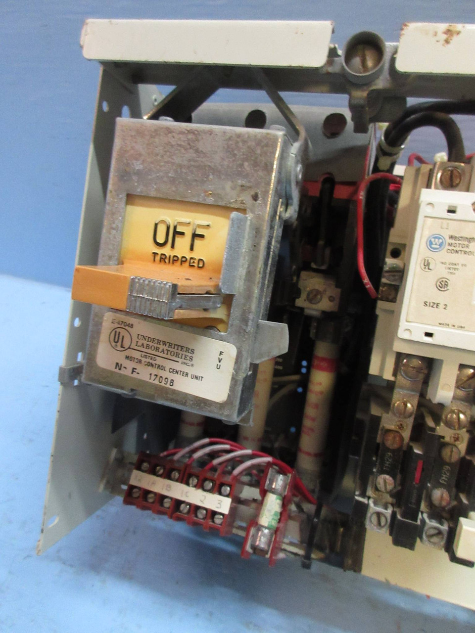 Westinghouse Type W 600V Size 2 60A 12" Fused Motor Control Center Bucket (TK3757-2)