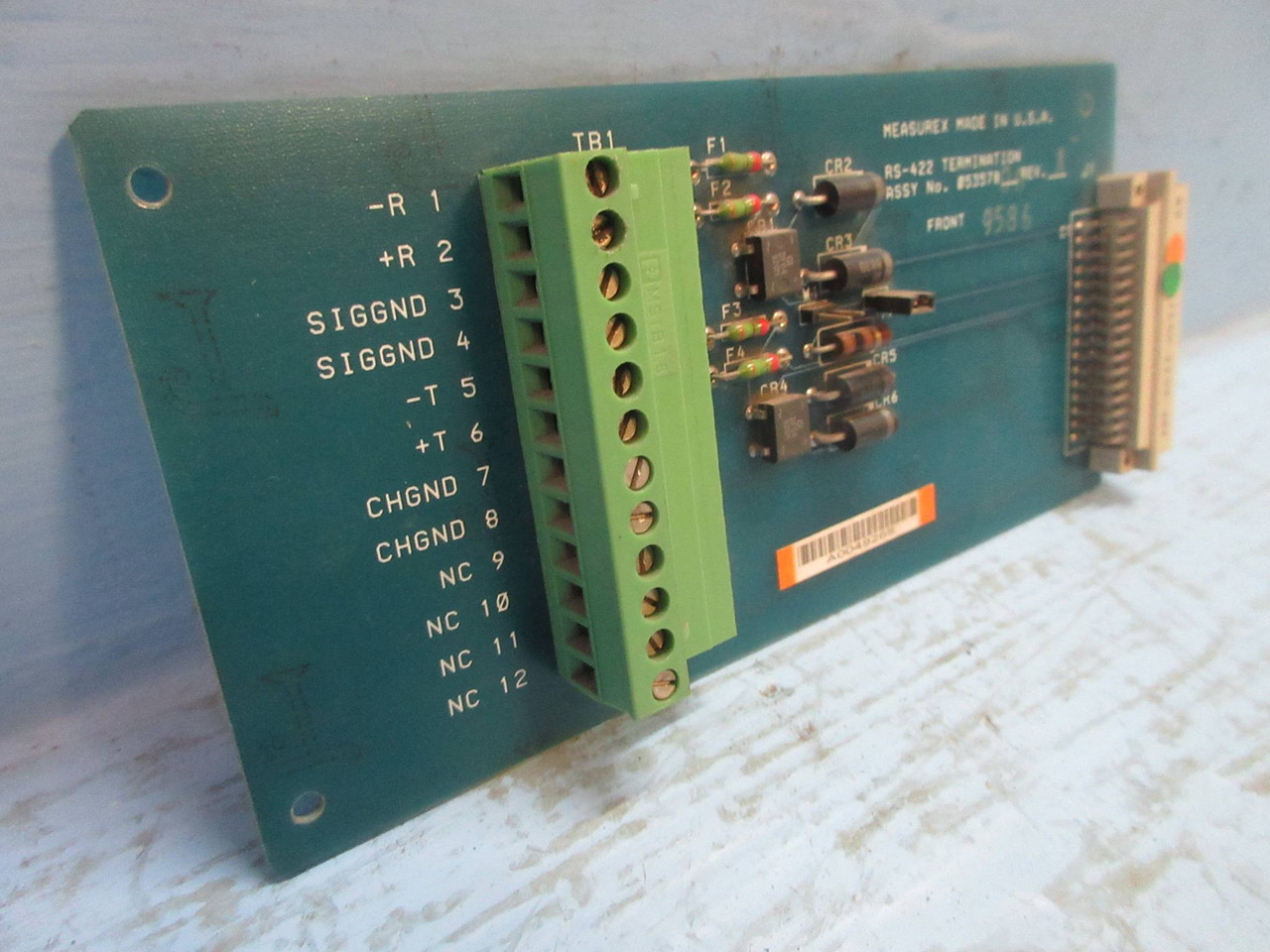 Measurex 053578-00 Rev A RS-422 Termination Module PLC 05357800 Revision A (TK3830-3)