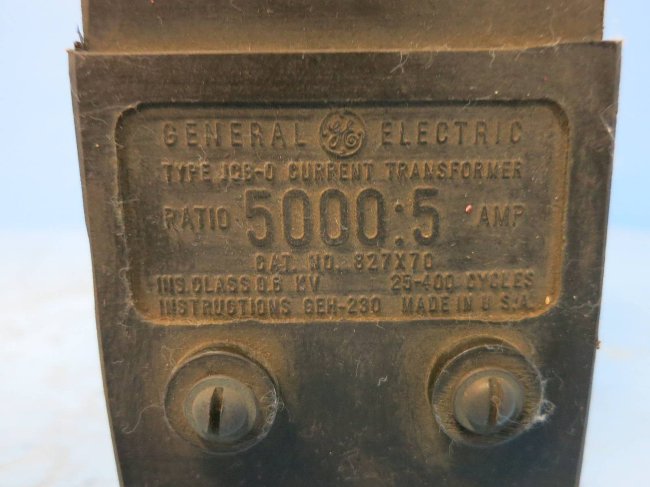 General Electric 827X70 Type JCB-0 CT Current Transformer Ratio 5000:5 Amp GE 5A (DW0721-14)