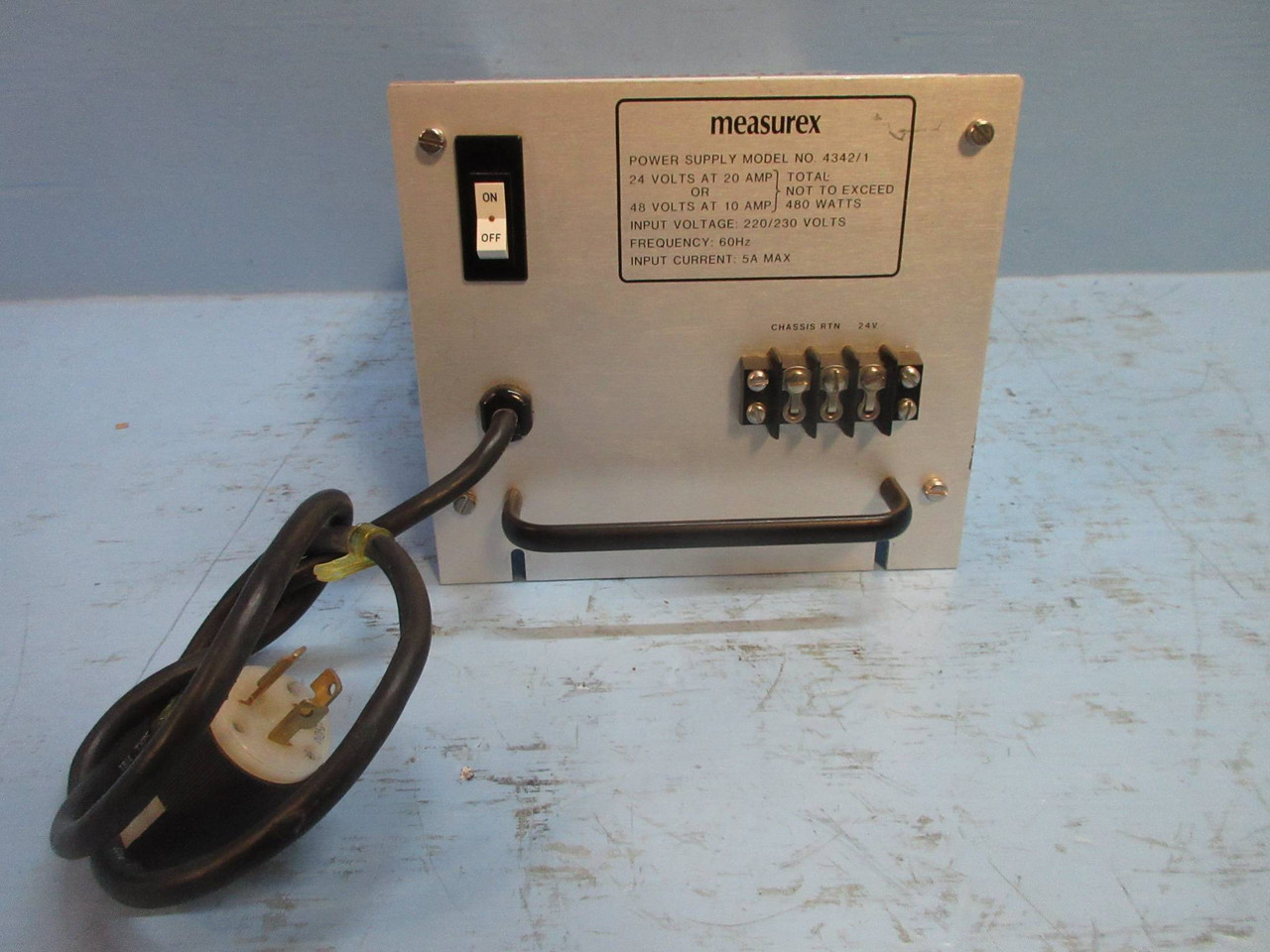 Measurex 4342/1 Power Supply Input 220/230V Output 24V or 48V 08458900 (TK3881-3)