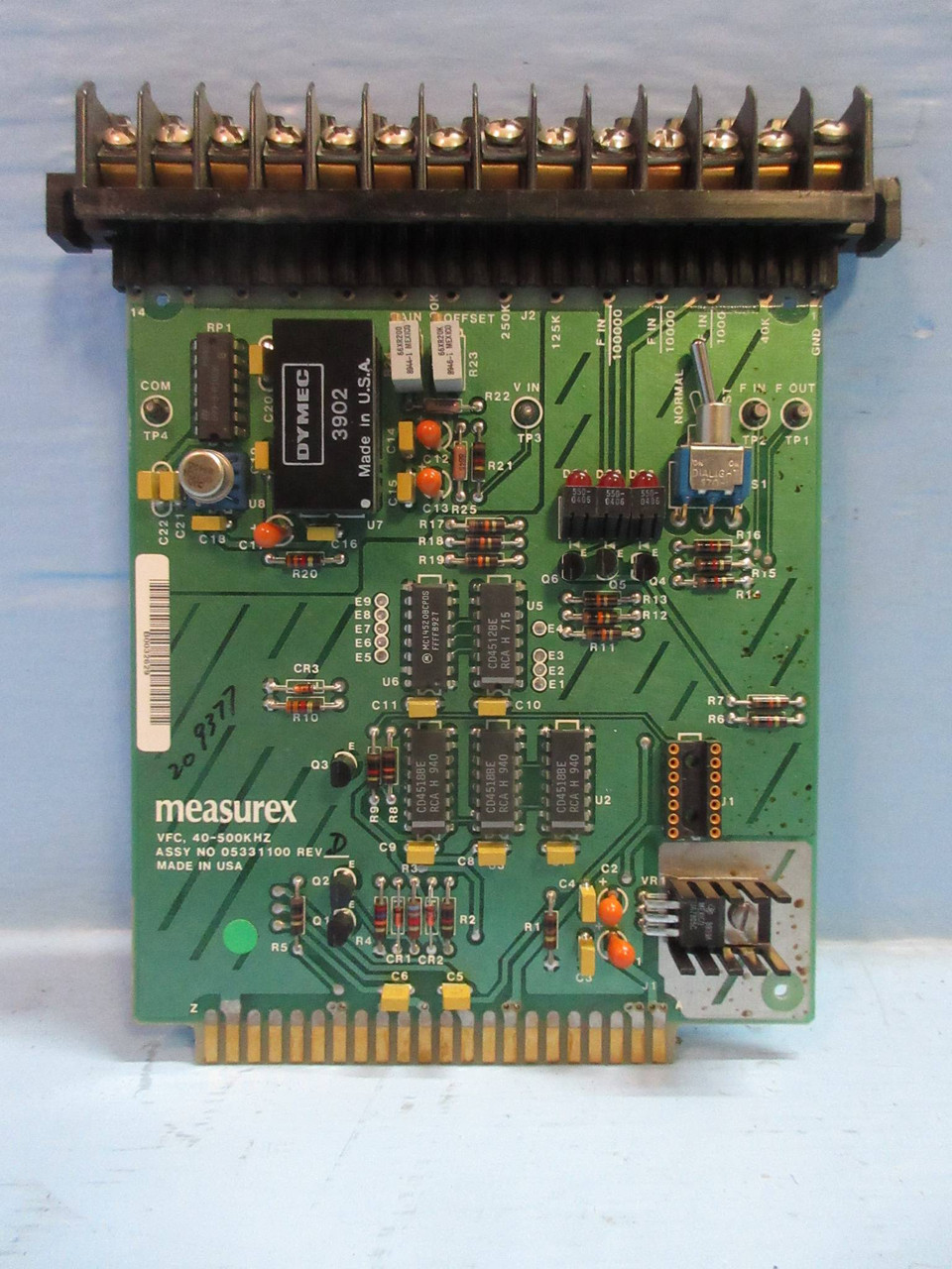 Measurex 05331100 Rev. D VFC 40-500KHZ Module Board PLC 053311-00 (TK3889-8)