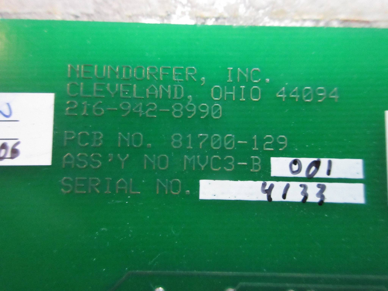 Neundorfer MVC-III Microprocessor Voltage Control Keypad 81700-129 MVC3-B001 PLC (TK3898-2)