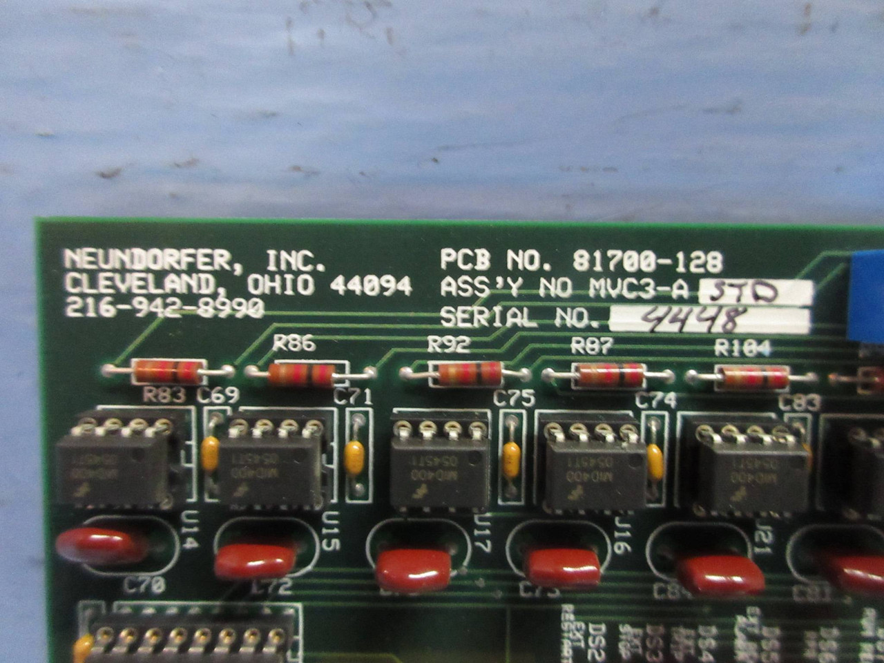 Neundorfer 81700-128 Circuit Board PCB PLC MVC3-ASTD MVC-III (TK3900-2)