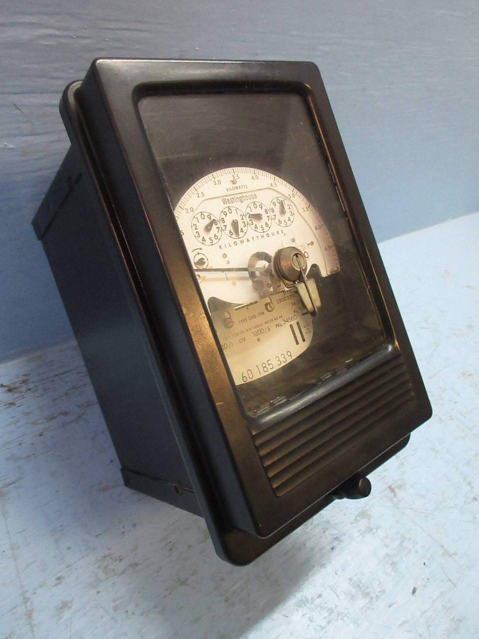 Westinghouse 280C209G02 Two-Stator Watthour Meter Type D4B-2FM 120V 3W (TK3939-4)