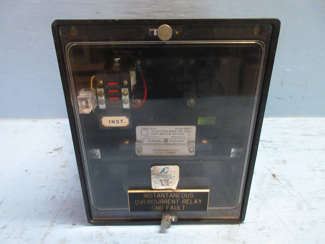 General Electric 12HFC21B1A Instantaneous Overcurrent Relay GE 50/60Hz HFC-21B1A (TK3938-3)