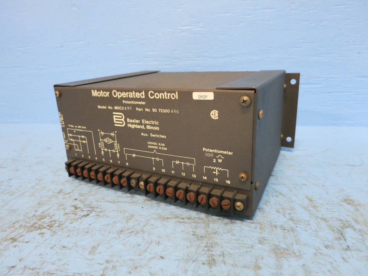 Basler Electric 90-72300-446 Model MOC2-899 Motor Operated Control Potentiometer (DW0770-4)