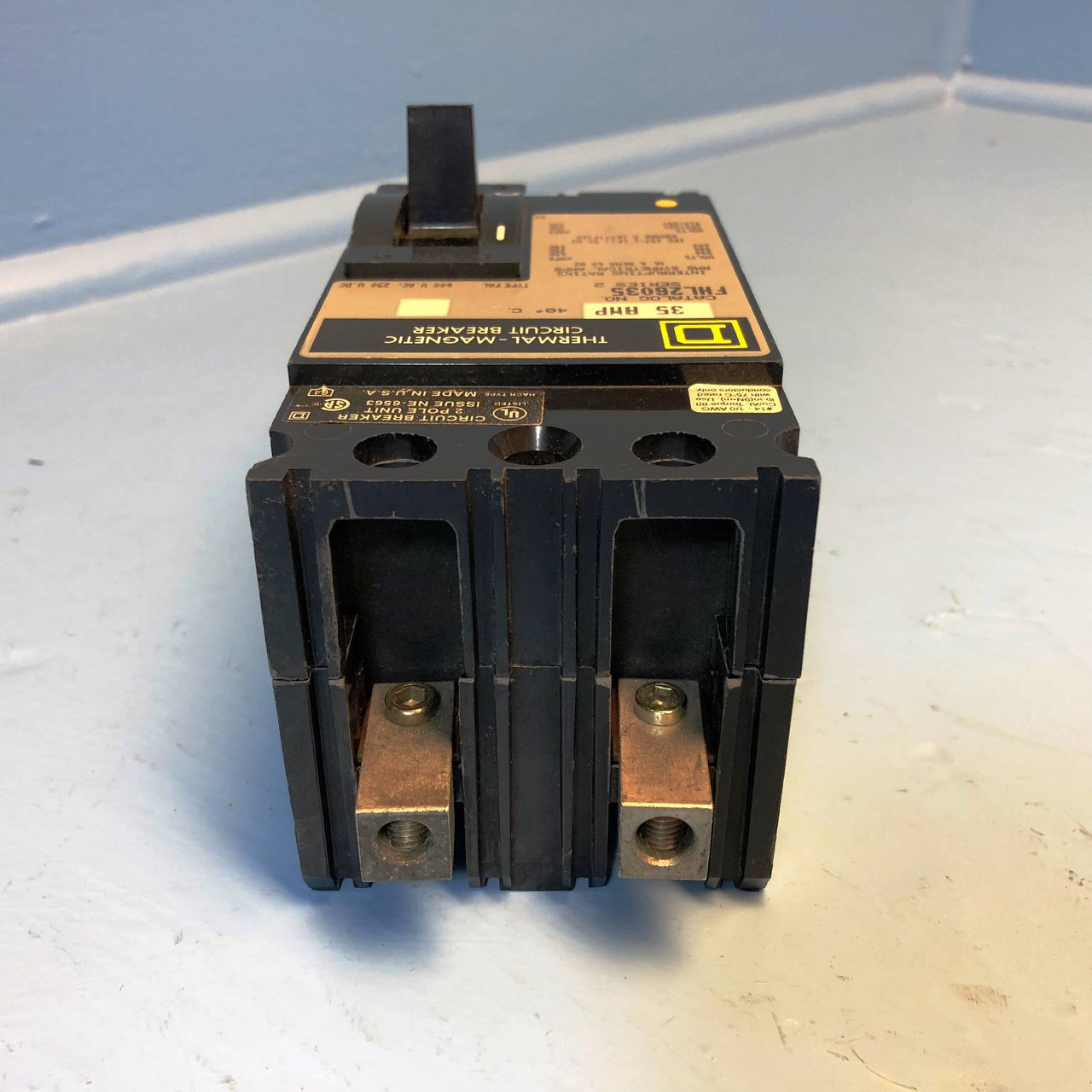 Square D FHL26035 35A Circuit Breaker 2 Pole Type FAL 480/600V FHL-26035 35 Amp (EM2911-3)