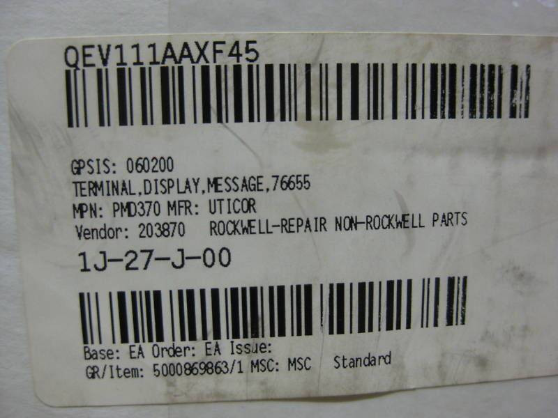 Uticor PMD 370 NEW Programmable Message Display 7665516 NIB PMD370 (EBI4882-1)