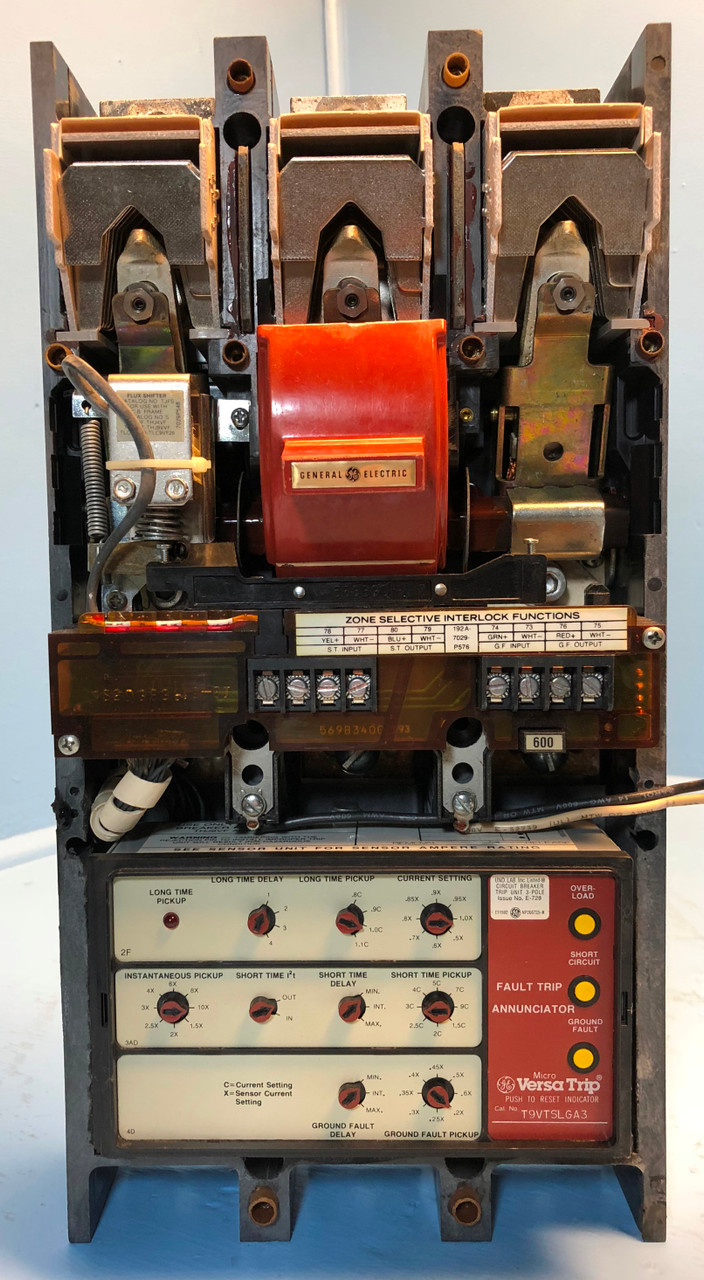 GE THJ9VF26 600 Amp LSIG Breaker w/ 600A Trip/Sensor T9VTSLGA3 General Electric (EM2922-6)