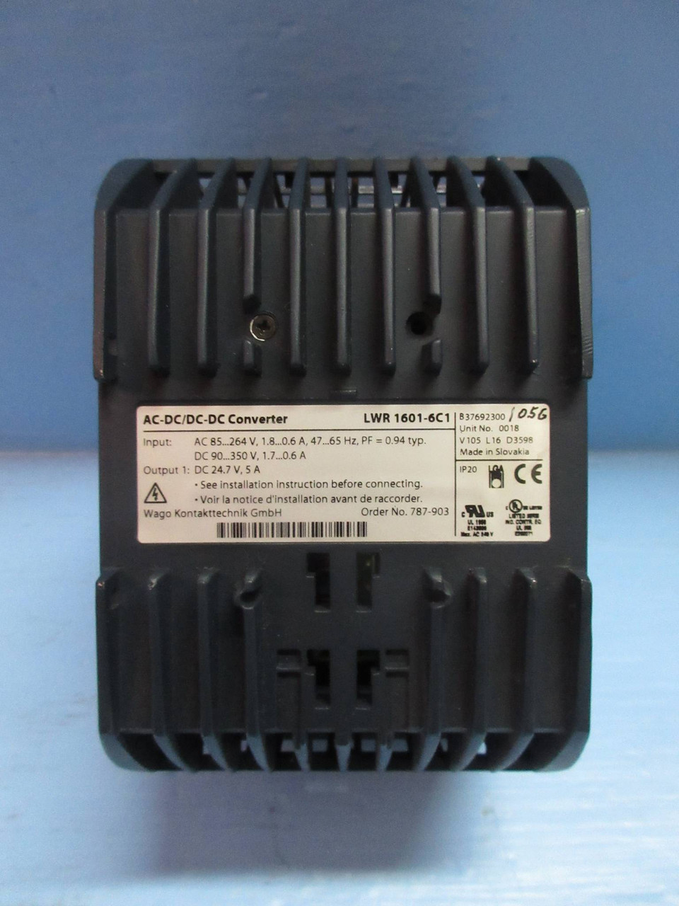 Wago LWR-1601-6C1 AC-DC / DC-DC Converter 787-903 Power Supply (TK4089-6)