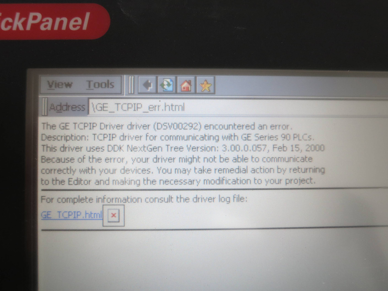 GE IC754CSL12CTD-HJ QuickPanel Touch Screen Operator Interface Display HMI (DW0936-1)