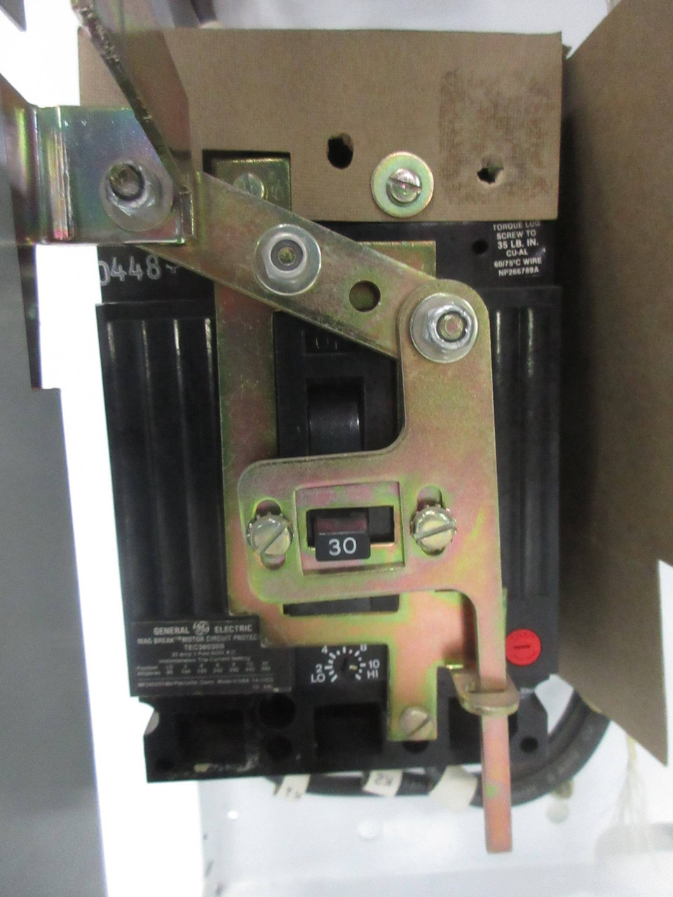 General Electric GE 8000 Size 2 Reversing Starter 30 Amp Breaker 30" MCC Bucket (TK4200-18)