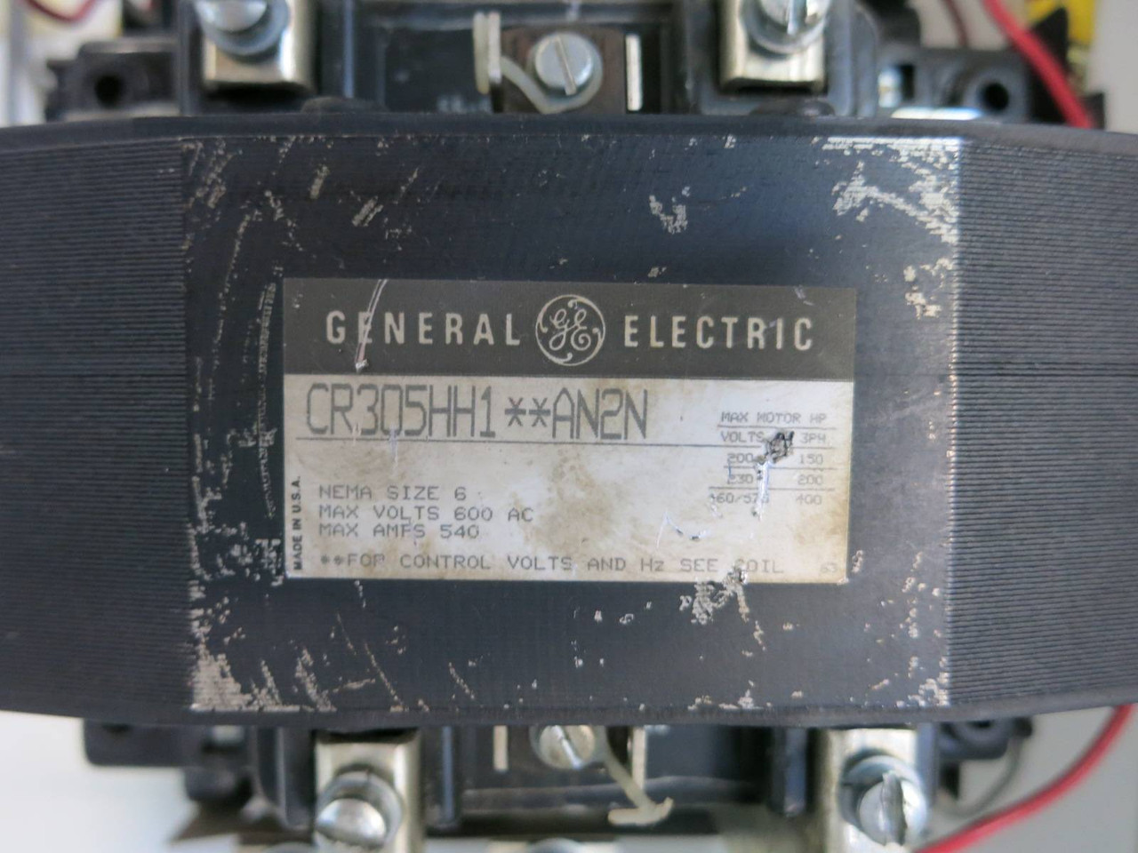 General Electric CR305HH1**AN2N Enclosed Size 6 Contactor 540A 125VDC Control GE (NP2030-5)