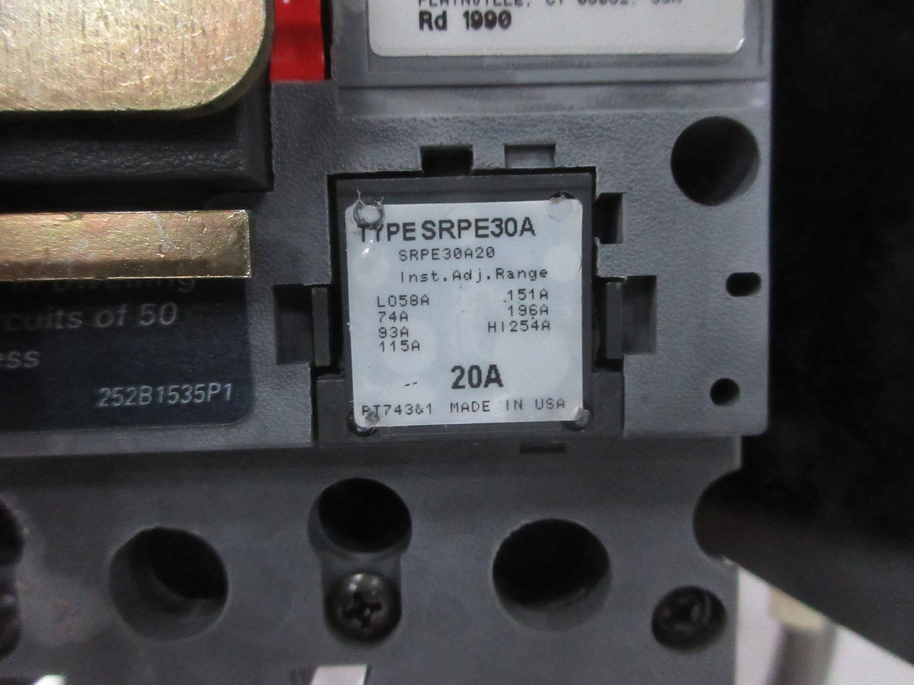 General Electric GE 8000 24" Reversing Size 1 Starter 20 Amp Breaker MCC Bucket (TK4224-2)