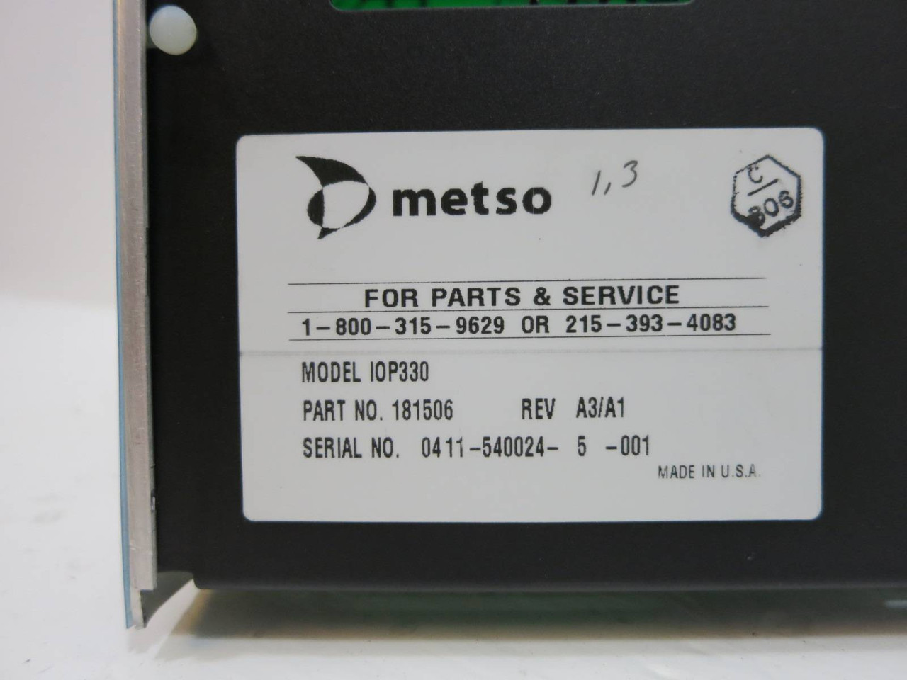 Valmet Metso Automation IOP330 181506 Rev A3/A1 Digital Input Module DC 24V (NP2058-1)