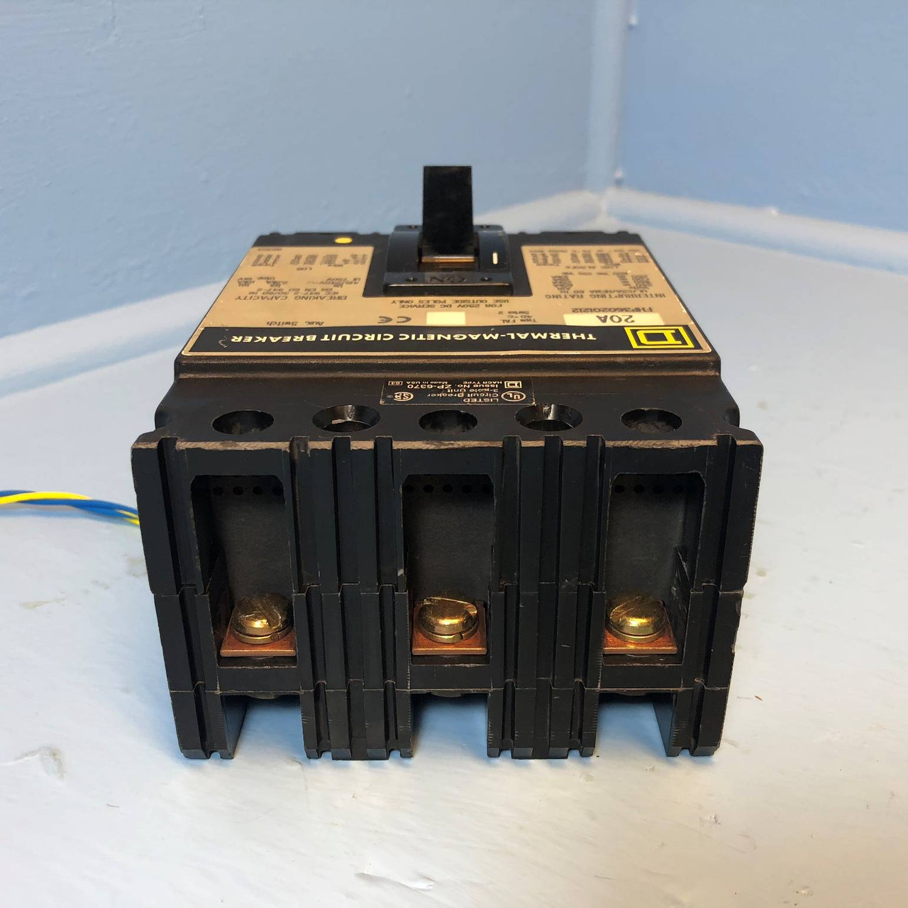Square D FHP360201212 20A Circuit Breaker w/ Aux 3 Pole 480/600V Type FAL 20 Amp (EM2996-1)