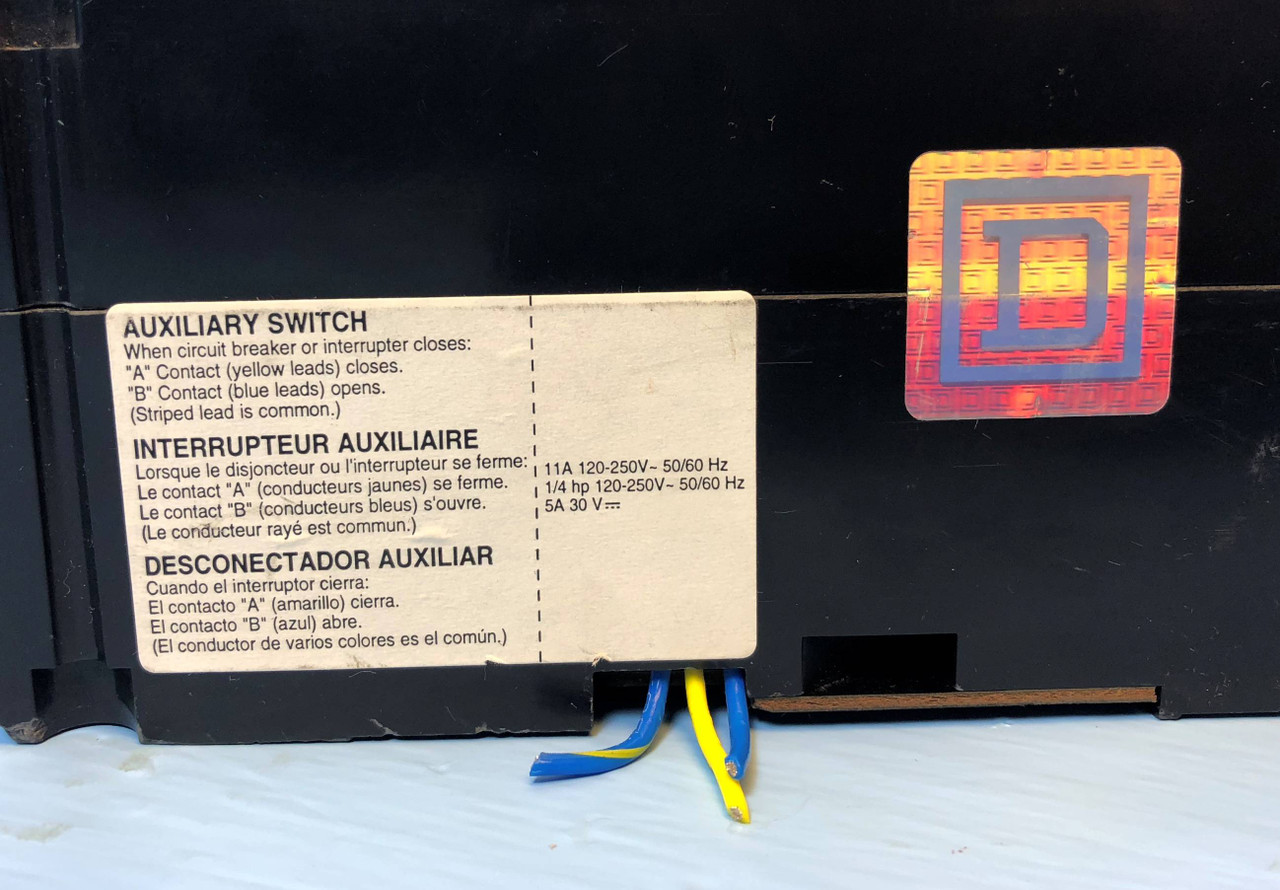 Square D FHP360301380 30A Circuit Breaker w/ Aux & Shunt FAL 30 Amp short wires (EM3003-2)