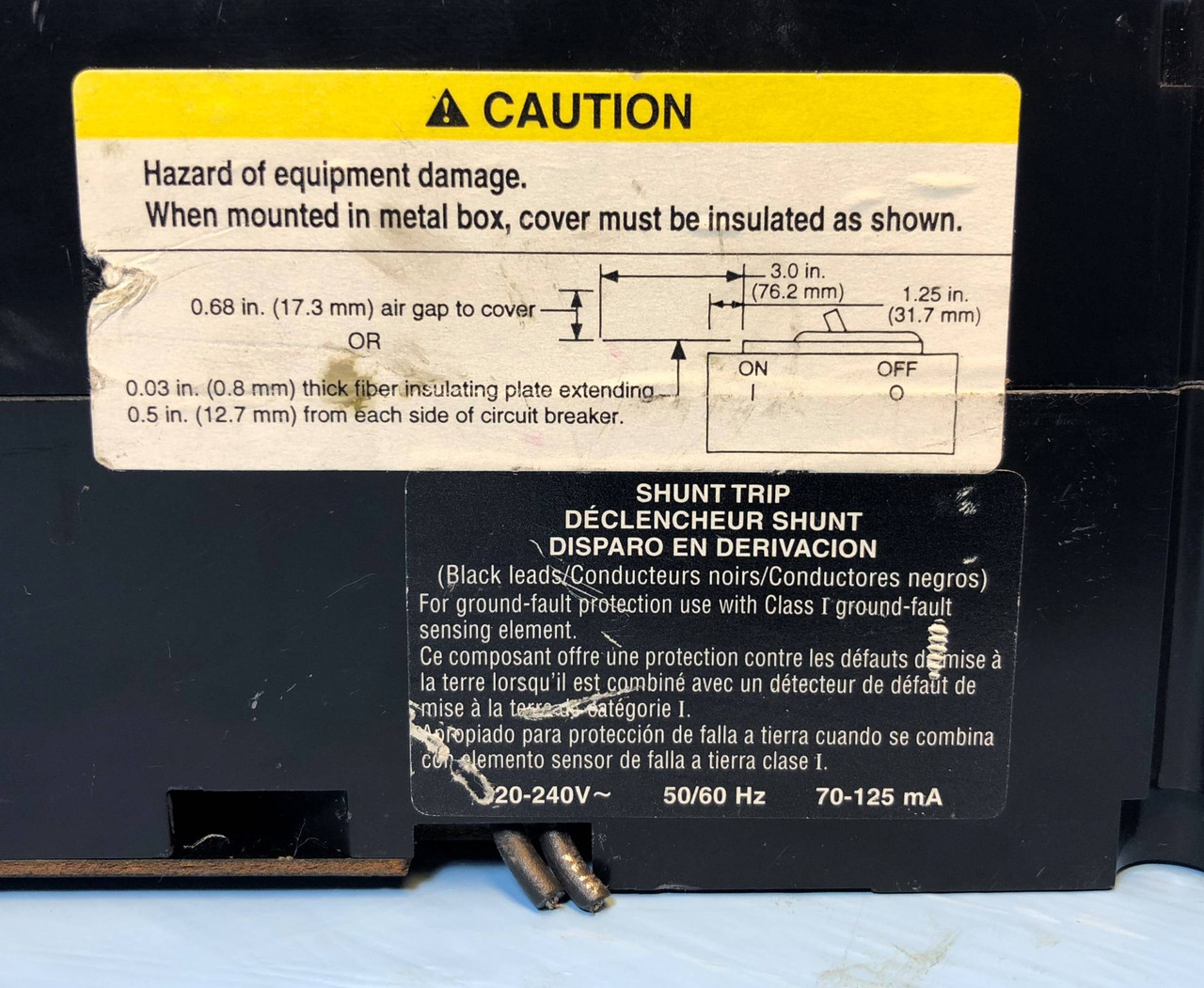 Square D FHP360301380 30A Circuit Breaker w/ Aux & Shunt FAL 30 Amp short wires (EM3003-2)