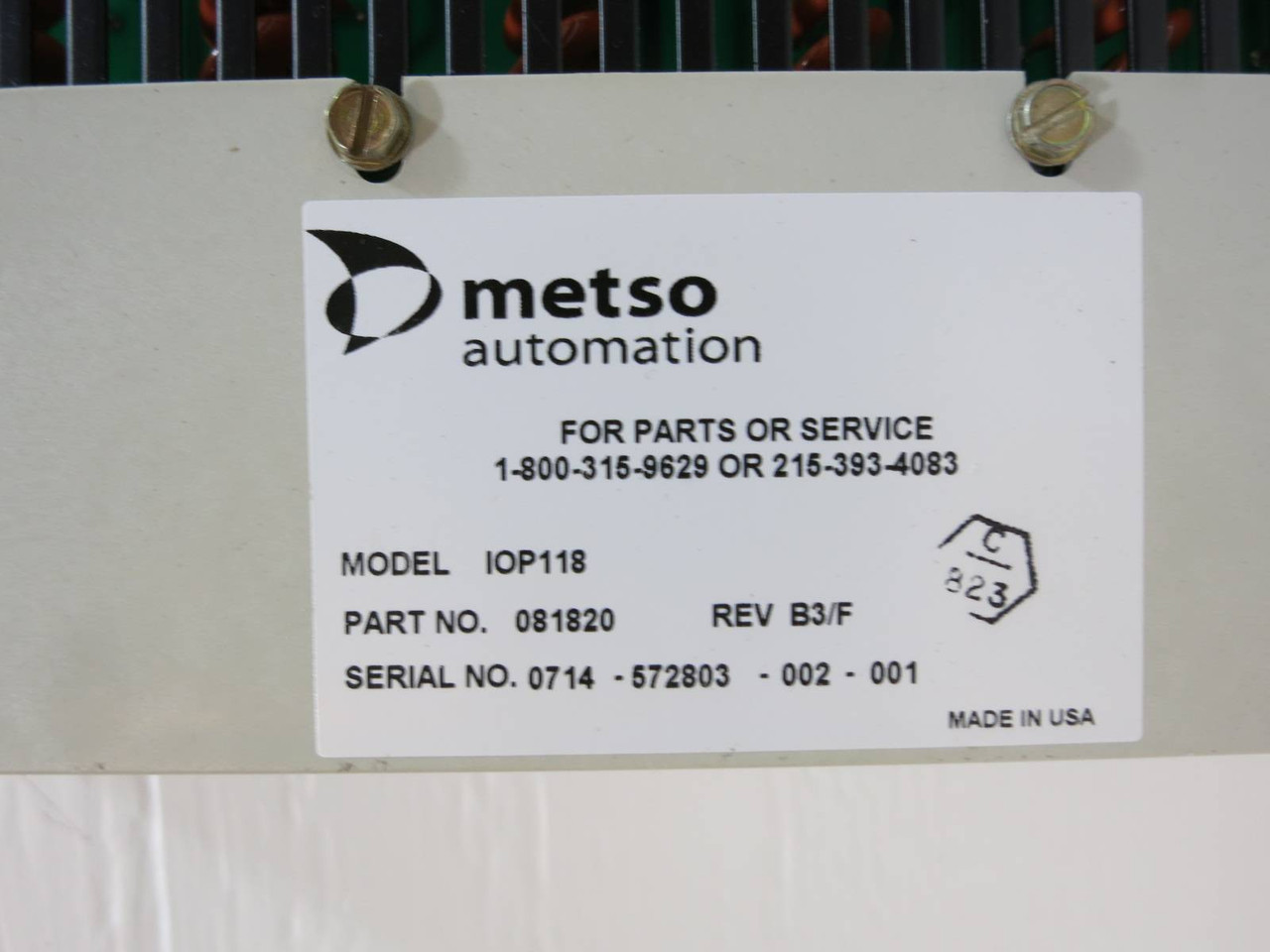 Valmet Metso Automation IOP118 081820 Relay Output Module Rev B3/F PLC IOP 118 (NP2092-1)