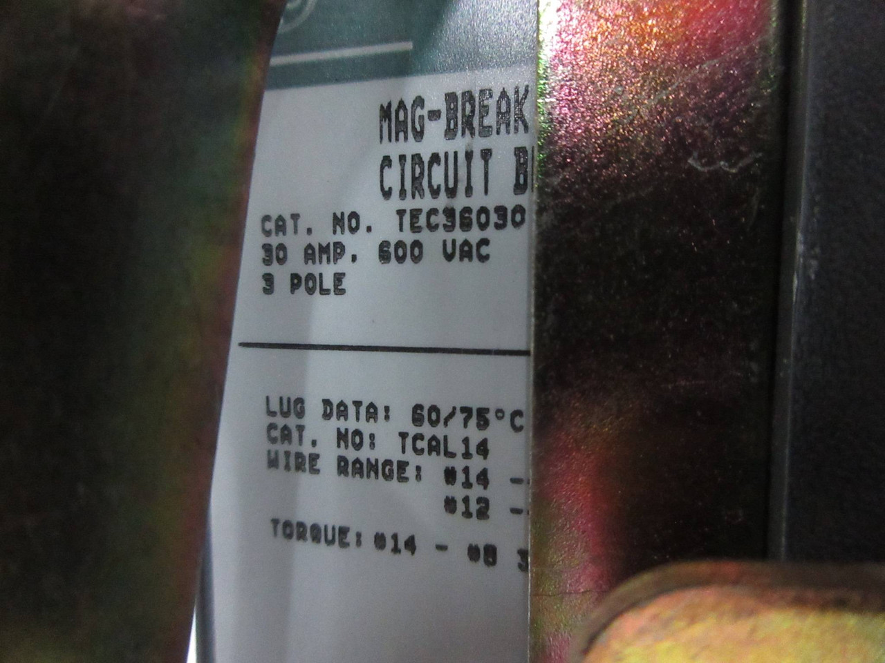 General Electric GE 8000 Size 1 Starter 30 Amp TEC Breaker Type 18" MCC Bucket (TK4252-3)