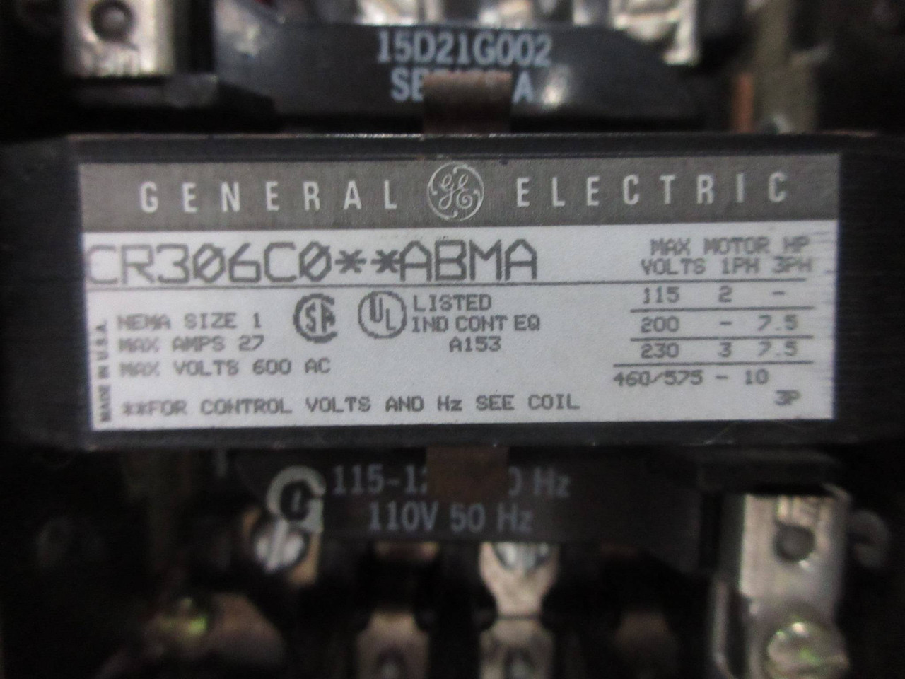 General Electric GE 8000 Size 1 Starter 15 Amp Breaker Type 18" MCC Bucket TEML (TK4249-1)