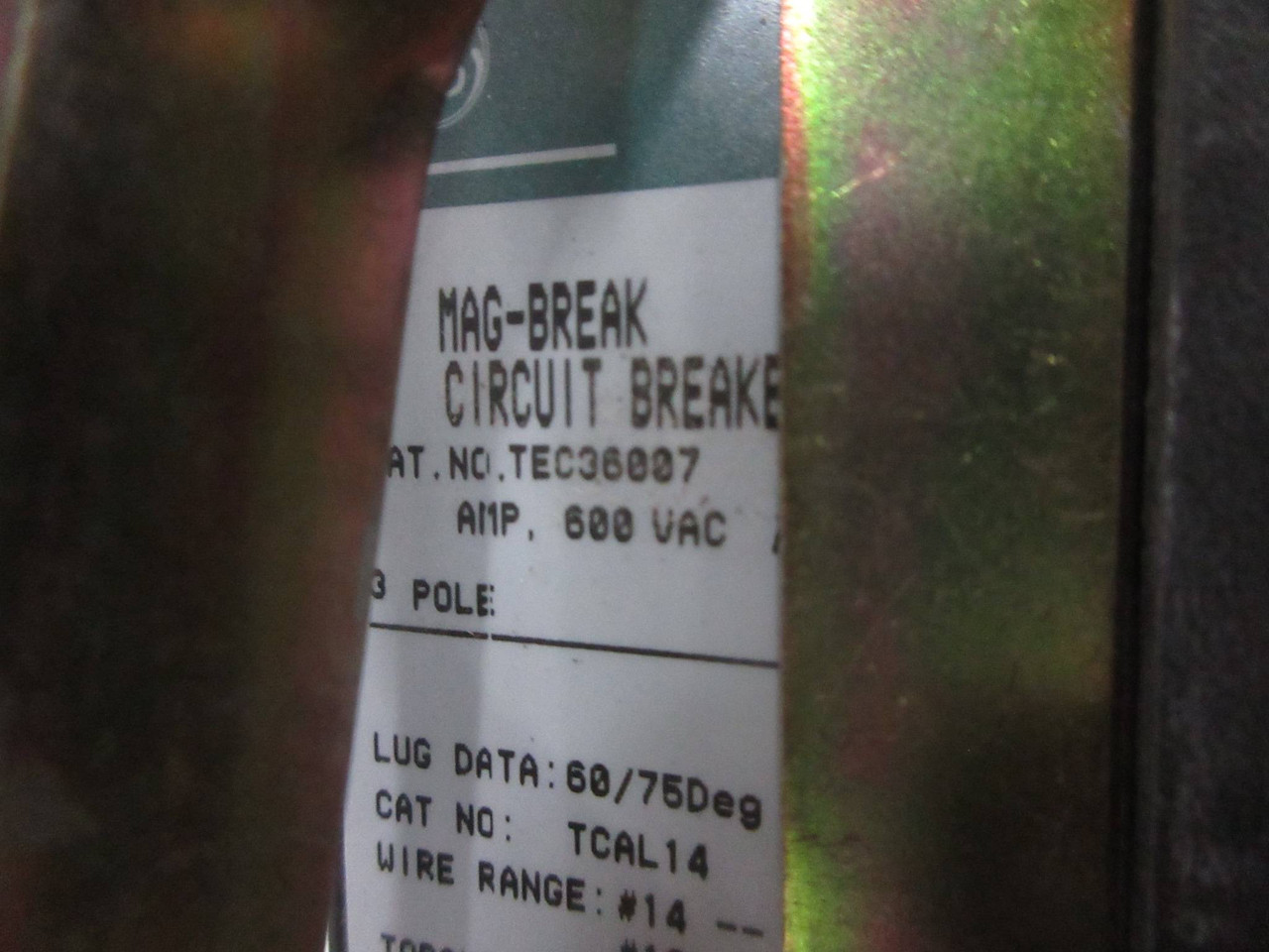 General Electric GE 8000 Size 1 Starter 7 Amp TEC Breaker Type 18" MCC Bucket (TK4251-15)